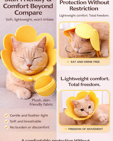 Felt Flower Cat E-Collar