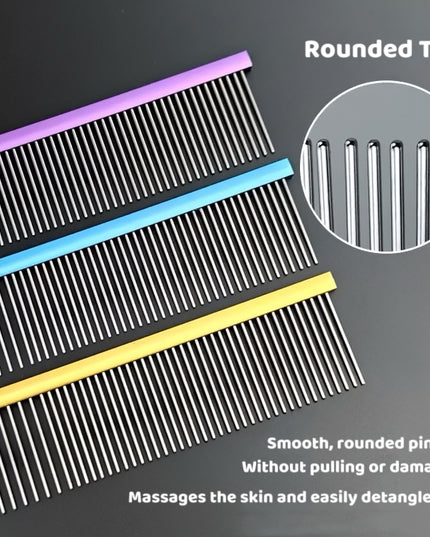 Pet Grooming Steel Comb - Blue