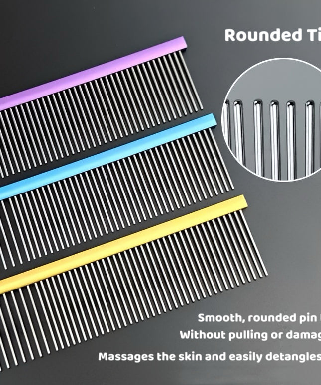 Pet Grooming Steel Comb - Blue