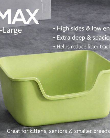 Large Cat Litter Box Open-Top with Low Entry - 65cm