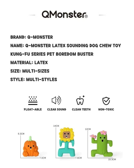 Q-Monster Kung-Fu Series Latex Dog Toy