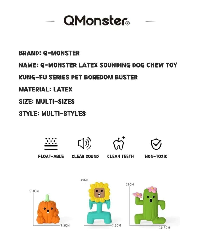 Q-Monster Kung-Fu Series Latex Dog Toy