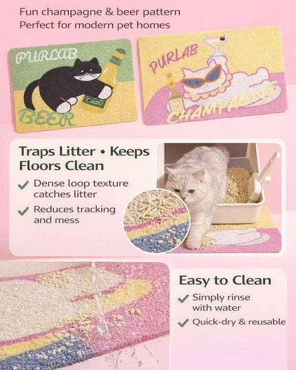 PurLab Tipsy Cat Litter Mat