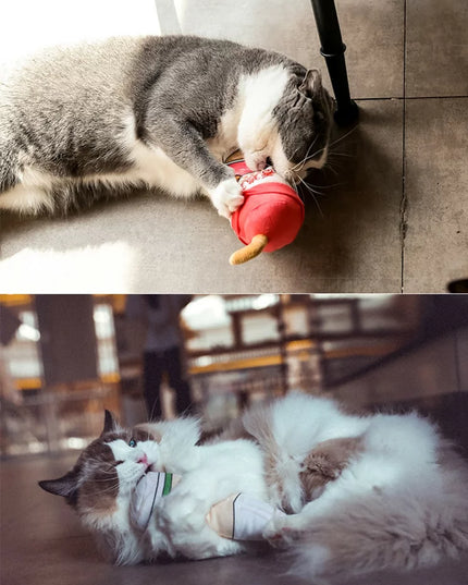 Q-monster Plush Bubble Tea Cat Toys