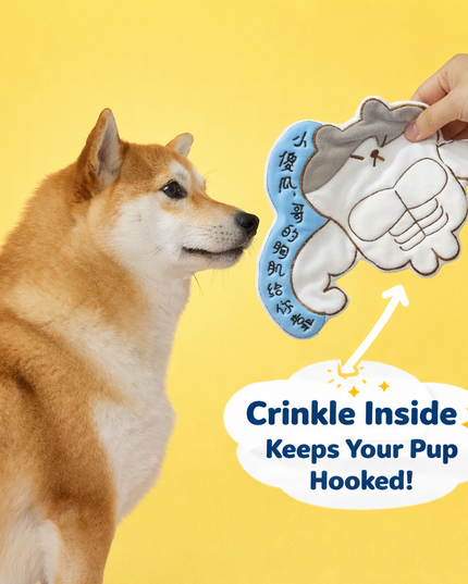 PurLab Muscle Cat Crinkle Pet Toy-Blue