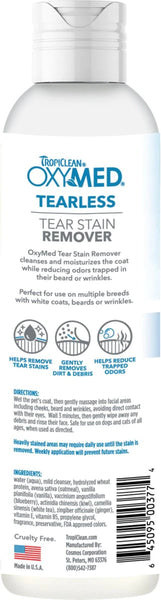 TropiClean OxyMed Tear Stain Remover Whitening Dog Shampoo, 8-oz bottle