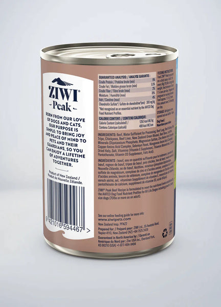 Ziwi Peak Beef Recipe Dog Canned Food (170/390g)