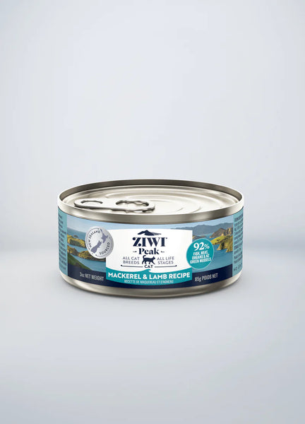 Ziwi Peak Mackerel & Lamb Wet Canned Food for Cats 85g/ 185g. Buy 12 of same size, get 1 free!