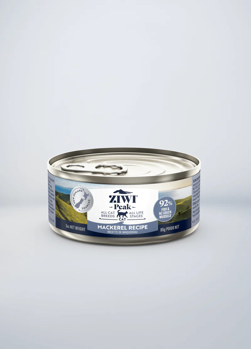 Ziwi Peak Mackerel Wet Canned Food for Cats 85g/ 185g. Buy 12 of same size, get 1 free!