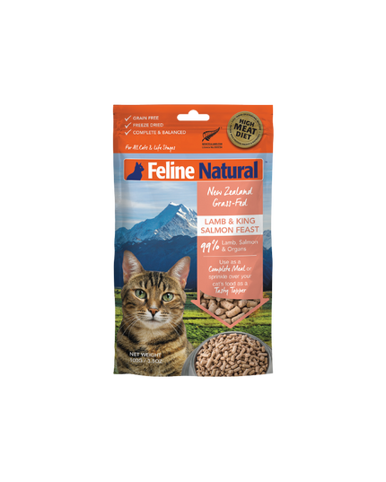 Feline Natural Lamb & King Salmon Feast Freeze-Dried Cat Food - 3 Sizes