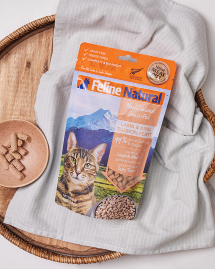 Feline Natural Lamb & King Salmon Feast Freeze-Dried Cat Food - 3 Sizes