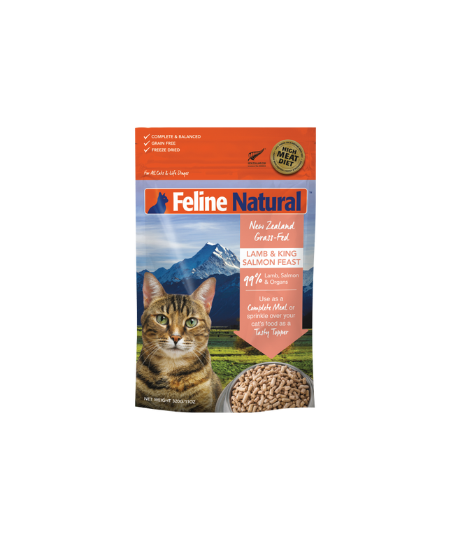 Feline Natural Lamb & King Salmon Feast Freeze-Dried Cat Food - 3 Sizes