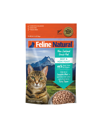 Feline Natural Beef & Hoki Salmon Feast Freeze-Dried Cat Food - 3 Sizes