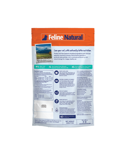 Feline Natural Beef & Hoki Salmon Feast Freeze-Dried Cat Food - 3 Sizes