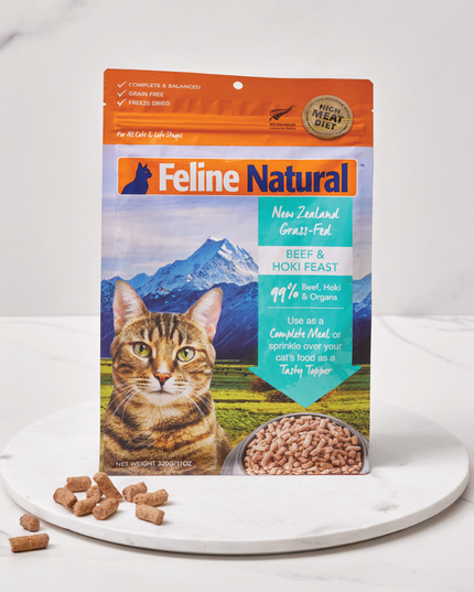 Feline Natural Beef & Hoki Salmon Feast Freeze-Dried Cat Food - 3 Sizes