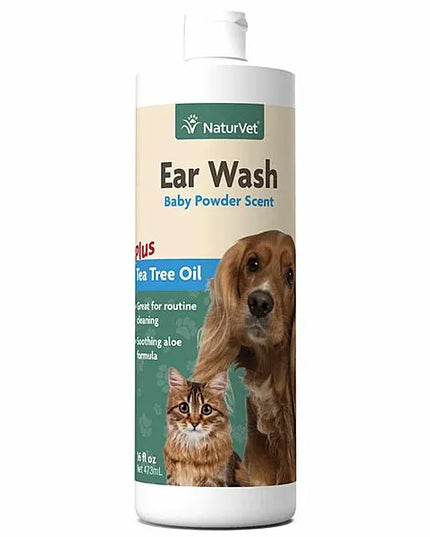 NaturVet Ear Wash Baby Powder Scent - 2 Sizes