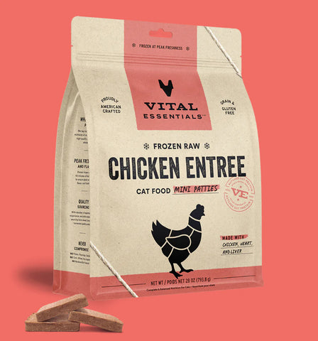 Vital Essentials—Freeze-Dried Raw Chicken Entrée for Cats - Mini Patties