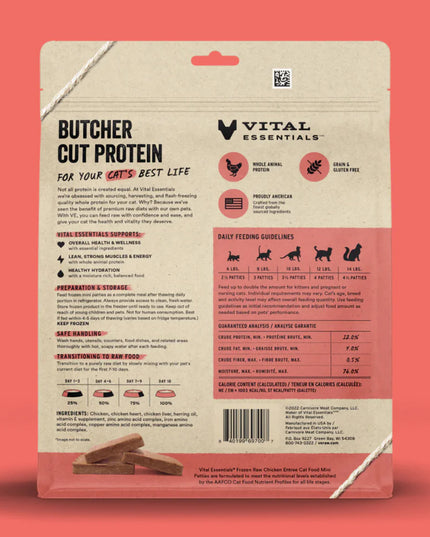 Vital Essentials Freeze-Dried Raw Chicken Entrée for Cats - Mini Patties