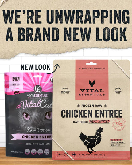 Vital Essentials Freeze-Dried Raw Chicken Entrée for Cats - Mini Patties