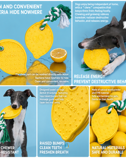 ZeZe Lemon-Shaped Dental Chew Toy L86*W120*H15mm