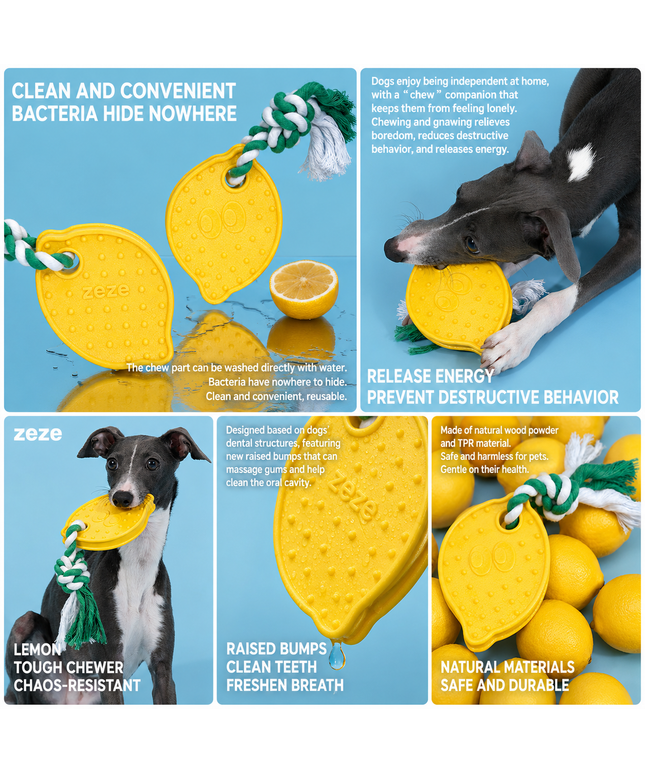 ZeZe Lemon-Shaped Dental Chew Toy L86*W120*H15mm