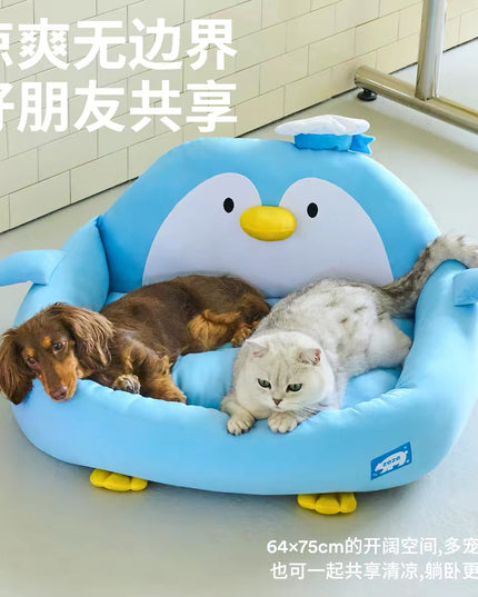 ZeZe Penguin-Shaped Ice Cooling Pet Bed