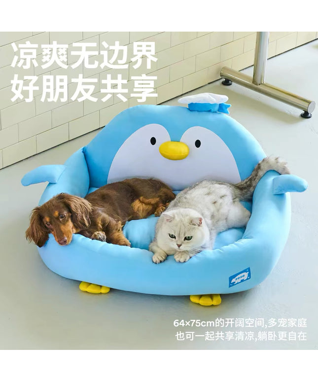 ZeZe Penguin-Shaped Ice Cooling Pet Bed- L64cm*W75cm*H34cm