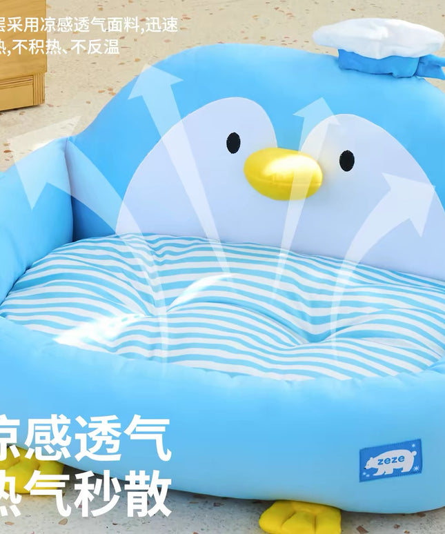 ZeZe Penguin-Shaped Ice Cooling Pet Bed- L64cm*W75cm*H34cm