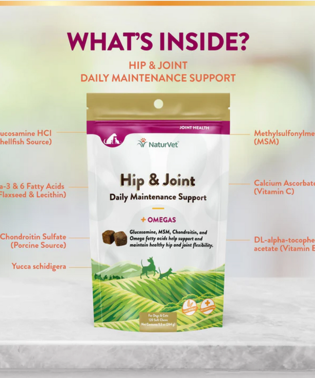 NaturVet® Hip & Joint Soft Chews (120 ct)