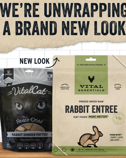 Vital Essentials—Freeze-Dried Raw Rabbit Entrée for Cats - Mini Patties