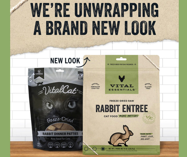 Vital Essentials—Freeze-Dried Raw Rabbit Entrée for Cats - Mini Patties