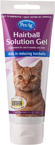 PetAg Hairball Natural Solution Gel Supplement for Cats 3.5oz