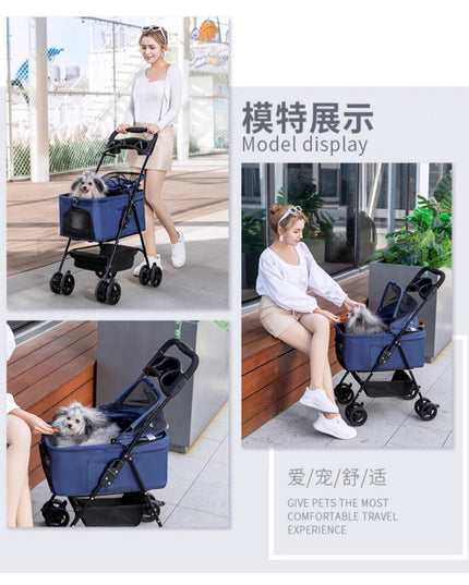 Bello Pet Stroller with Removable Carrier, Foldable