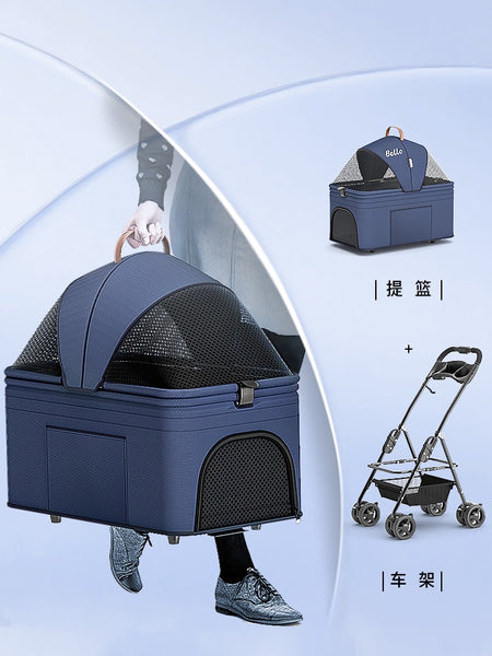 Bello Pet Stroller with Removable Carrier, Foldable