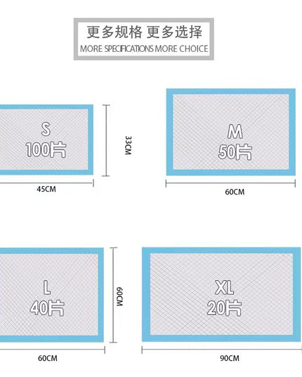 Pee Pads, Training Pads, Six Layers leakage prevention - 4 Size