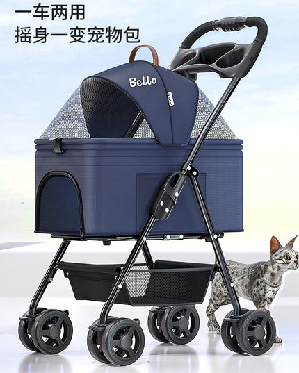 Bello Pet Stroller with Removable Carrier, Foldable