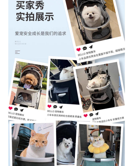 Bello Pet Stroller with Removable Carrier, Foldable