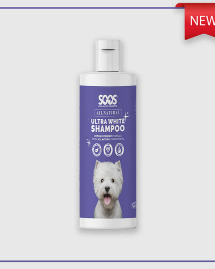 SOOS All Natural Ultra White Hypoallergenic Pet Shampoo - 500ml/16oz