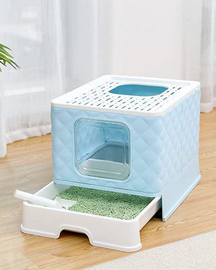 Cat Litter Box with Top Exit and Drawers