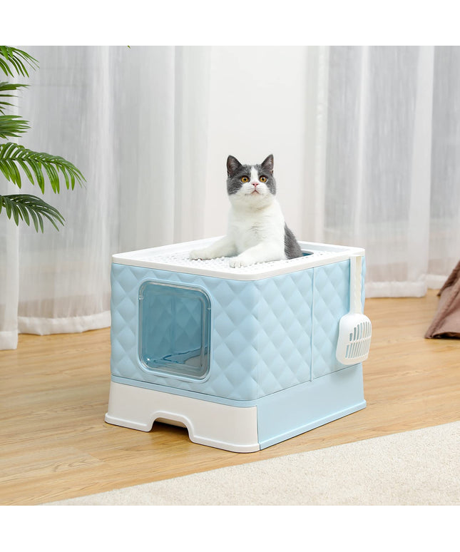 Cat Litter Box with Top Exit and Drawers