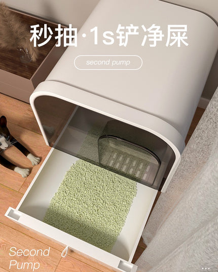 Enclosed, Easy to Clean Cat Litter Box with Drawer (3 colours)