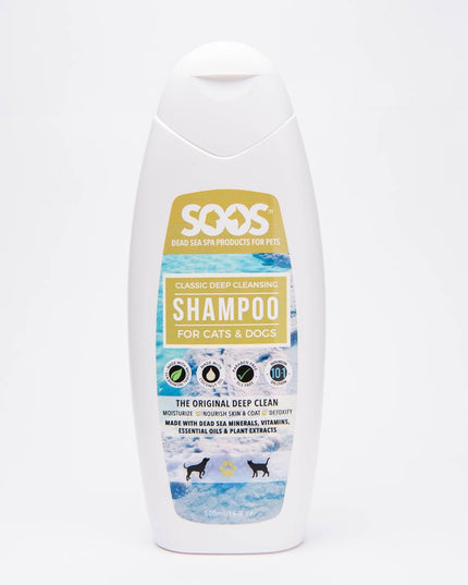 SOOS Natural Dead Sea Classic Deep Cleansing Pet Shampoo - 500ml/16oz