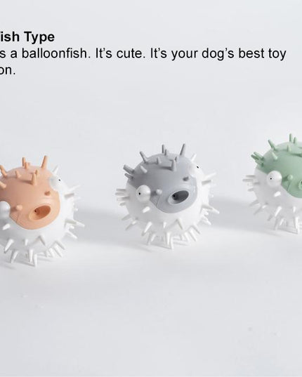 Pidan “Balloonfish” 狗狗吱吱玩具，绿色