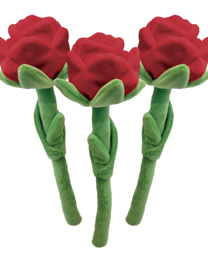 foufouBrands Foufit Florals Hide 'n Seek Plush Roses Fun Dog Toys, Valentine Flowers