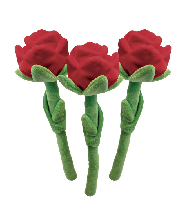 foufouBrands Foufit Florals Hide 'n Seek Plush Roses Fun Dog Toys, Valentine Flowers