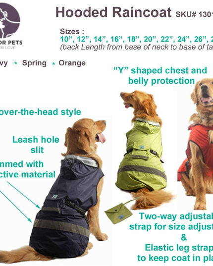 One For Pets Dog Safety Hooded Raincoat