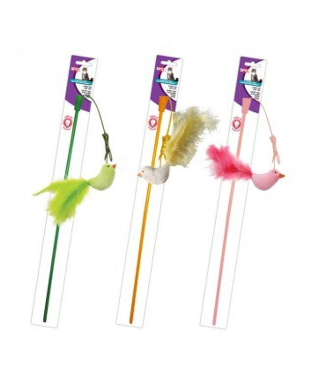 Spot Feather Bird Wand for Cat with Catnip