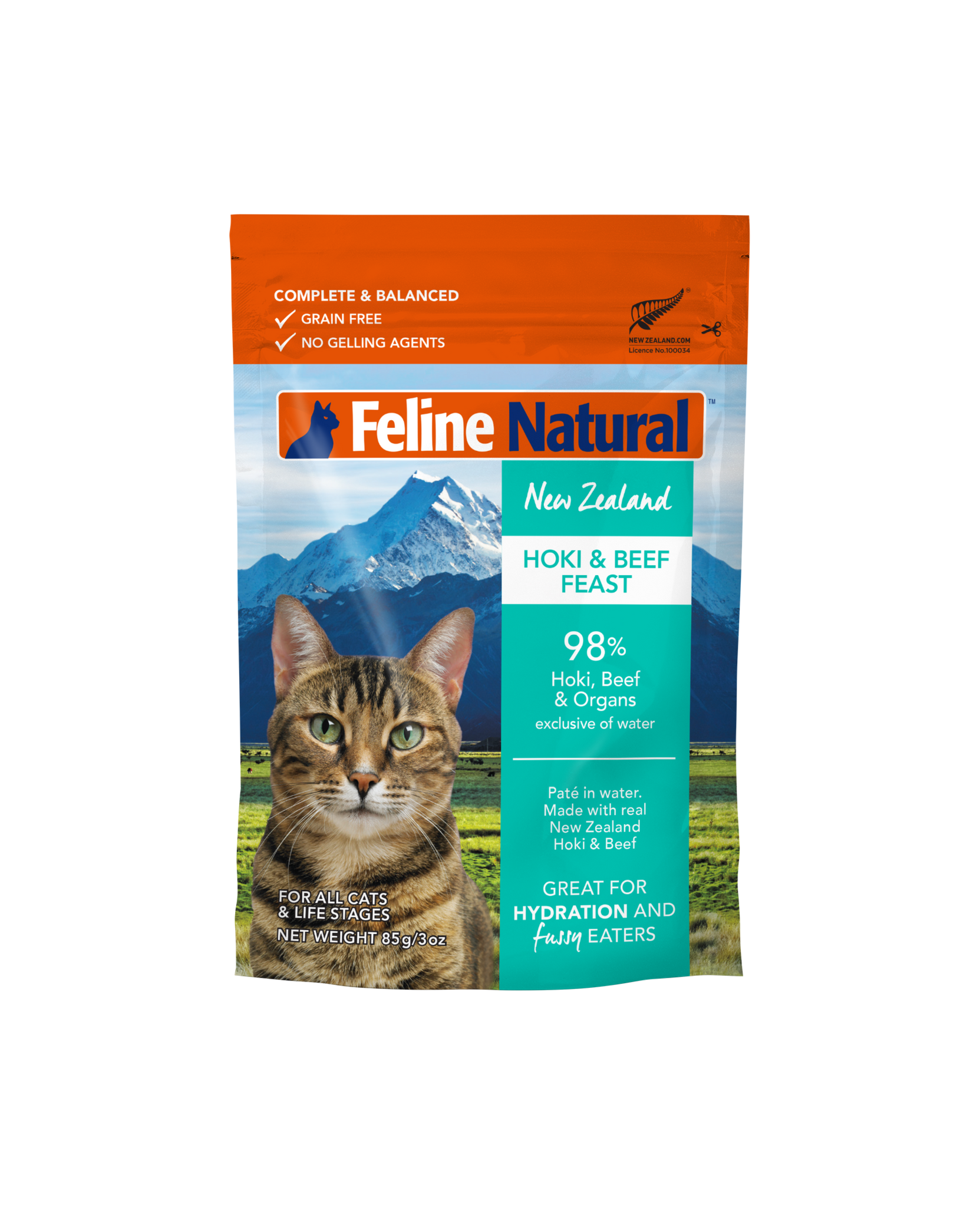 Feline Natural Hoki and Beef Feast Pouches (85g)