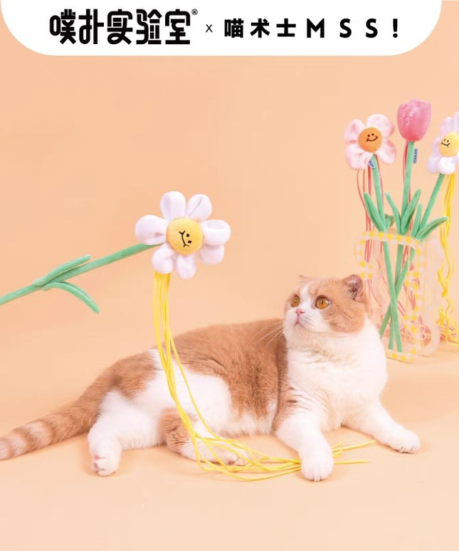 PurLab Flower Cat Wand with Catnip