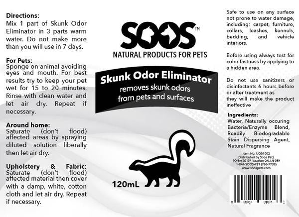 SOOS Natural Skunk Odor Eliminator 120mL